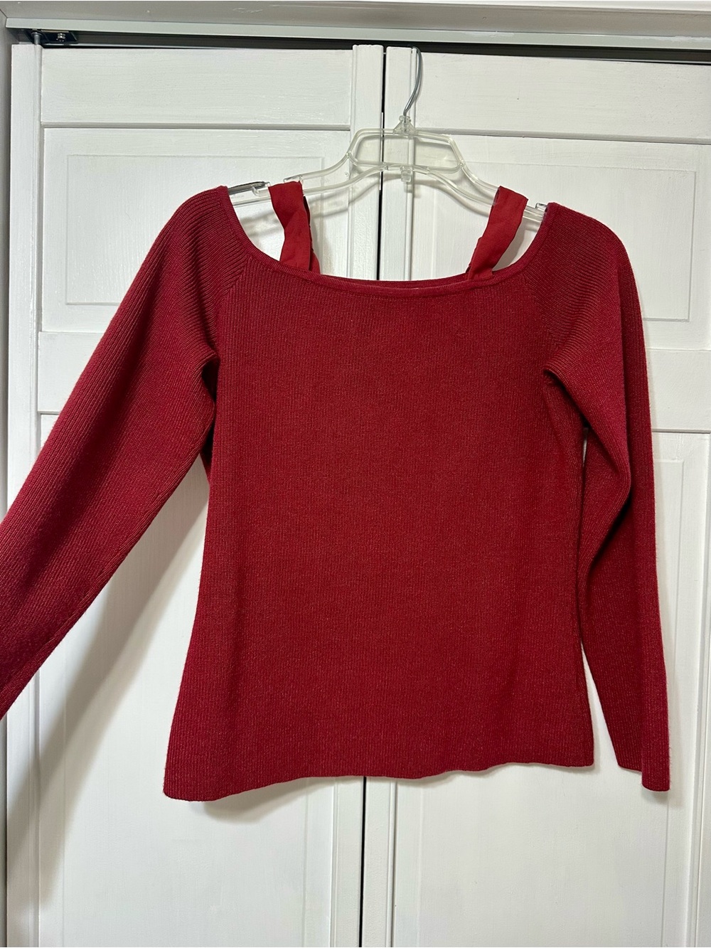 Women’s Red Off-Shoulder Sweater